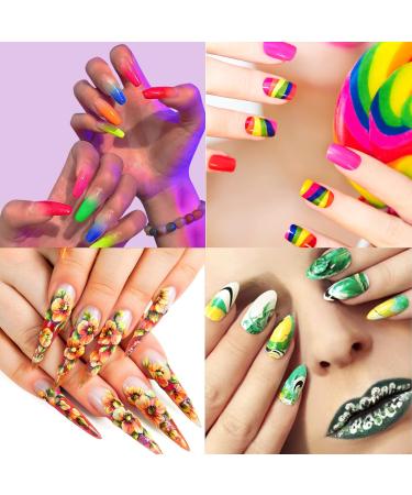 Duufin 36 Colours Nail Pigment Powder Fluorescent Nail Powder Iridescent Pearlescent Colourful Nail Powder Pigment for Nail Art Body and Crafts Bright - Buy Online on GoSupps.com