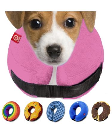 Ducomi inflatable hinges of the dog and cat - for operations relaxation of the animal - freedom of movements and visibility - prevents scratches and bites (pink s) s pink