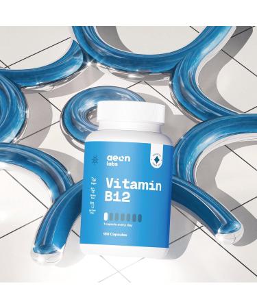 AEON LABS Vitamin B12 1000 g - 180 Capsules - Helps Improve Energy Immunity and Fatigue - Daily Dose (6 months) - Vegan - Sugar Lactose and Gluten Free - Laboratory Tested - Buy Online on GoSupps.com