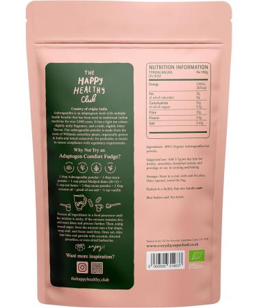 Organic Ashwagandha Powder 50g - Pure Keto Ingredient for Everyday Superfood Drinks & Food - Buy Online on GoSupps.com