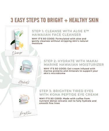 Hanalei Kona Peptide Eye Cream - Minimize Wrinkles & Puffiness | Hawaiian Botanicals, Caffeine, Peptides | Made in USA, Cruelty-Free & Vegan (0.5 oz) - Buy Online on GoSupps.com