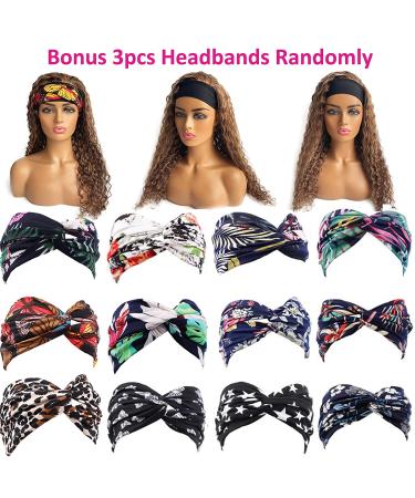 Curly Headband Wig 16 Colored 4/27 Balayage Honey Blonde Highlights Half Wig for Black Women - Real Remy Hair Deep Wave - No Lace Front - Buy Online on GoSupps.com