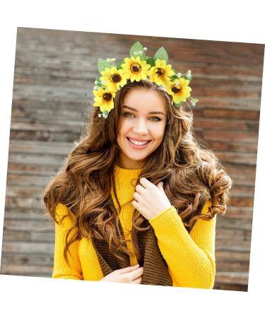 HONMEET Garland Headband Boho Decor Flower Headband 70s Flower Crown 70s Headband Decorative Headband Bohemian Headband Sunflower Hair Accessories Sunflower Crown Flower Crown Women Fabric - Buy Online on GoSupps.com