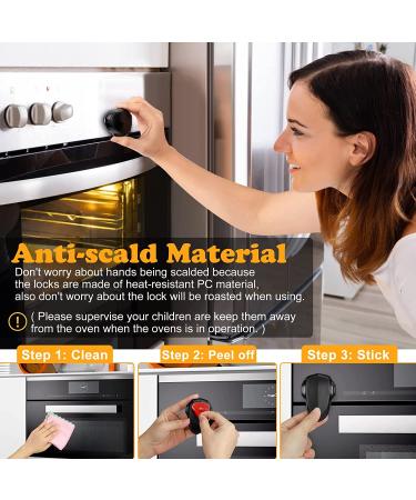 2 Pack Crosize Oven Door Locks - Childproof, Heat Resistant, Non-Toxic - Easy Install Child Safety Locks for Toddlers and Babies - No Drill, Paste Design (Black) - Buy Online on GoSupps.com