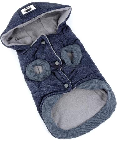 SELMAI Hooded Dog Coat for Small Toy Breeds - Stylish Puppy Clothes in Blue (Size Small, Pack of 1) - Buy Online on GoSupps.com