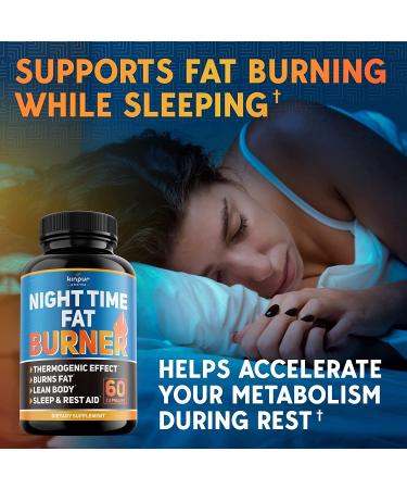 Night Time Fat Burner for Men & Women - Metabolism & Appetite Support - Weight Loss Pills - 60 Capsules (Pack of 2) - Buy Online on GoSupps.com