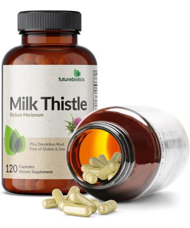 Futurebiotics Milk Thistle Silymarin Marianum & Dandelion Extract Liver Health Support Antioxidant Support Detox 120 Capsules 120 Count (Pack of 1) - Buy Online on GoSupps.com