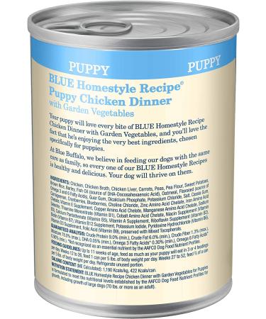 Blue Buffalo Homestyle Recipe Natural Puppy Wet Dog Food - Chicken - 12.5oz Can (Pack of 12) - Buy Online on GoSupps.com