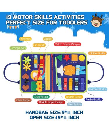 Fayogoo Montessori Busy Board for Toddlers | 3-Layer Learning Activity Board for Ages 1-3 | Motor Skills Development Toy in Blue - Buy Online on GoSupps.com