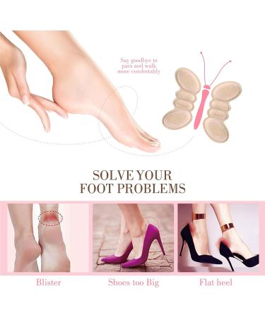 Famel Heel Inserts for Women - 4 Pairs, Cushion, Grips, Pads for High Heels and Oversized Shoes - Buy Online on GoSupps.com