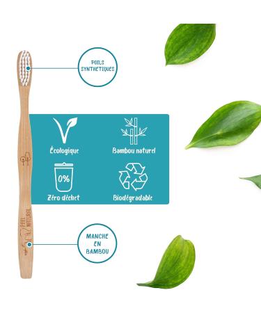 FEEL NATURAL Set of 3 Eco-Friendly Hard Toothbrushes | Sustainable Wooden Brushes for Healthy Teeth - Buy Online on GoSupps.com