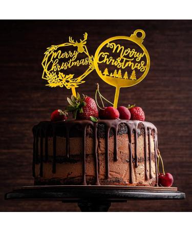 VIDELLY 10Pieces Christmas Acrylic Cake Topper Gold Merry Christmas Cake Toppers Christmas Cupcake Toppers Picks Party Props Xmas Holiday Cupcake Picks Christmas Theme Cupcake Topper Celebration Deco - Buy Online on GoSupps.com