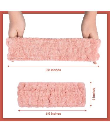 3-Piece Elastic Spa Facial Headband Set for Women | Makeup Washing Yoga & Shower - Dark Pink Dark Blue Milk White - Buy Online on GoSupps.com