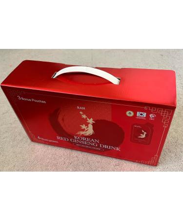 RAN Korean Red Ginseng Drink 6 Years Grown Ginseng to Boost Energy Focus Circulation and Immunity 33 Pouches of 50 mL - Buy Online on GoSupps.com