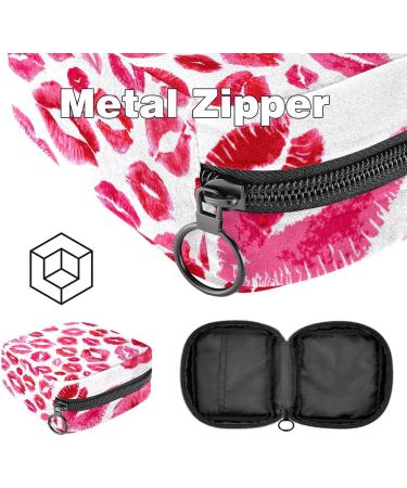 Buy Women's Lips Print Binding Storage Bag | Stylish Tampon & Menstrual Storage with Zip Pockets - Multi03 - Buy Online on GoSupps.com