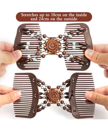 Buy Dadabig 7-Piece Pearl Hair Accessories Set | Magic Elastic Clips & Wood Combs for Women & Girls - Stylish & Stretchy Hair Clips - Buy Online on GoSupps.com