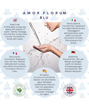 Amor Florum Blu - Face Wash - 99% Natural - Aloe Vera Rosehip Patchouli Lavender. No Sulfates/Parabens No Soap. pH 5.5 for Sensitive Skin. 250ml - Buy Online on GoSupps.com