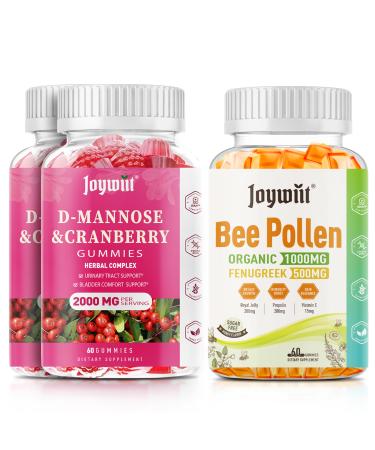 Joywiit D-Mannose Gummies 2000mg & Bee Pollen 1000mg Gummies