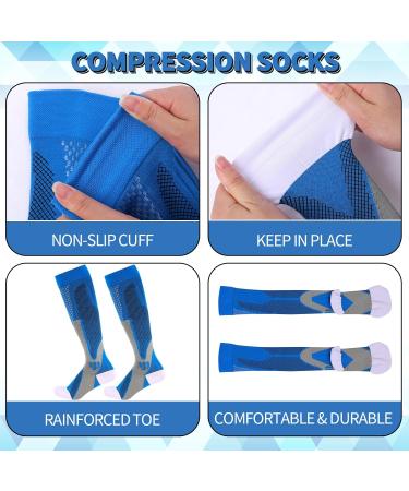Compression Stockings for Men & Women - 20-30 mmHg for Varicose Veins - Support for Sports Travel & Pregnancy - 4 Pairs in Black/Blue (Size 40-46) - Buy Online on GoSupps.com