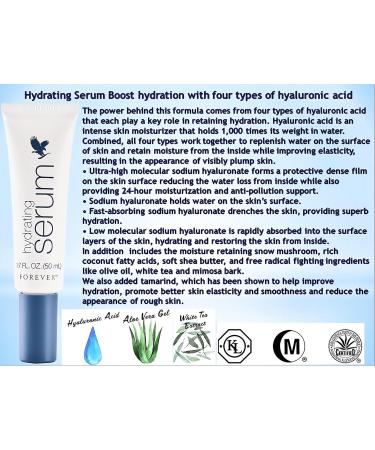 FLP Forever Living Organic Hyaluronic Acid Face Skincare Hyaluronic acid serum for face (1.7fl.oz 50ml) provide powerful boost of hydration four types of hyaluronic acid and pure aloe vera - Buy Online on GoSupps.com