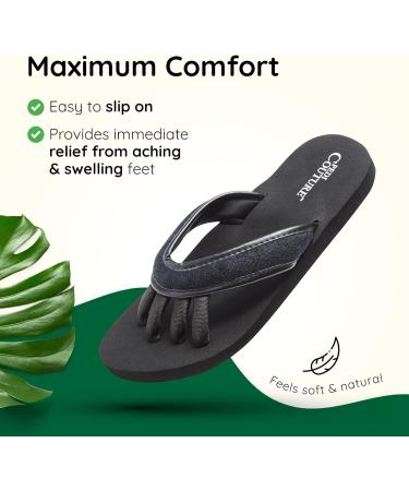 Pedi Couture Pedicure Sandals for Women - Toe Separator Slippers Medium Black - Buy Online on GoSupps.com