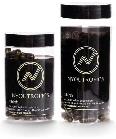 Rebirth by NYOUTROPICS - Nootropic Iodine Supplement (90 Capsules) for Brain and Thyroid Support - Vegan Formula - Buy Online on GoSupps.com