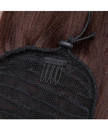 S-noilite Long Ponytail Extension with drawstring clip in ponytail extensions Synthetic hair extensions hairpieces for Women 22 inch Dark Brown - Buy Online on GoSupps.com