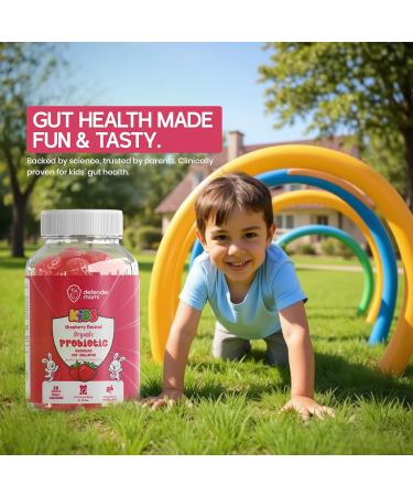 Kids Organic Probiotic Gummies 2.5 Billion CFU Strawberry Flavor Digestive & Immune Support for Children Natural Tummy Relief Gut Health Vegan Non-GMO 30 Yummy & Easy-to-Chew Gummies - Buy Online on GoSupps.com
