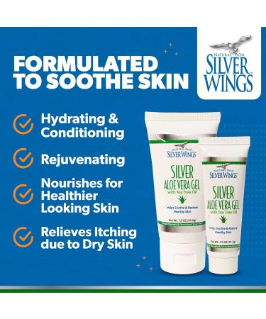 Natural Path Silver Wings 200ppm Silver with Aloe Vera Gel and Tea Tree Oil - Soothing Skin Care - 1.5 oz 1.5 Ounce (Pack of 1) - Buy Online on GoSupps.com
