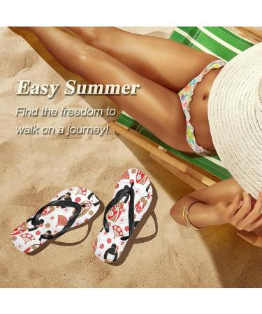 Mnsruu Japanese Women's Flip-Flops with Cherry Blossom Motif | XS Multicolored | Ideal for Home Spa Hotel and Travel - Buy Online on GoSupps.com
