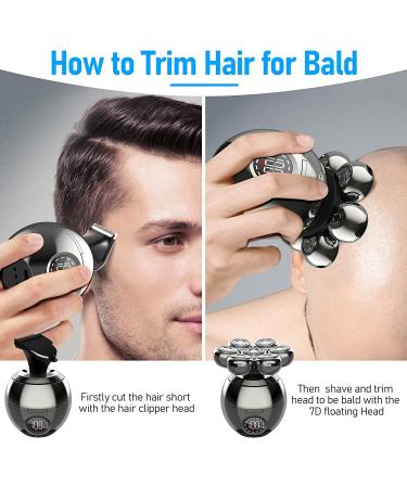 Fxlpower 5 in 1 Bald Head Shaver with Wireless Charging Pad - Waterproof Electric Razor Grooming Kit for Men - Wet and Dry - Gun Color - Buy Online on GoSupps.com