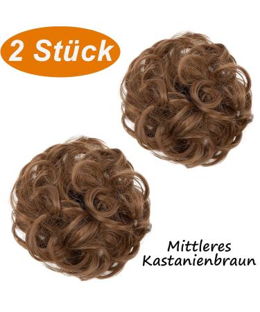 Jjstar 2-Piece Hair Part with Rubber Band - Dutt Hair Tie & Extensions for Messy Bun | Chestnut Brown Hair Accessories for Women & Girls - Buy Online on GoSupps.com
