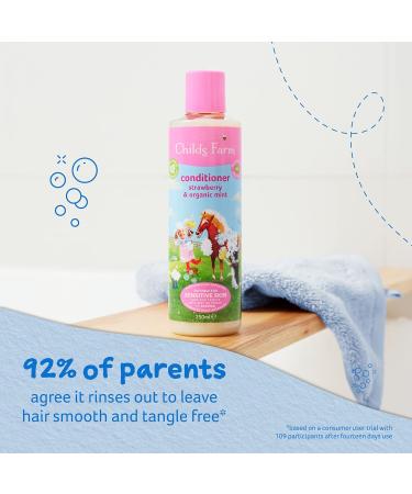 Childs Farm Strawberry & Organic Mint Conditioner 500ml - Gentle for All Hair Types Dry & Sensitive Skin Eczema-Friendly - Buy Online on GoSupps.com