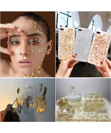 Gilding Flakes Set - Metallic Gold Foil for Resin, Jewelry, Nails, Art & Crafts - 3 Bottles (Gold, Silver, Copper) - Buy Online on GoSupps.com