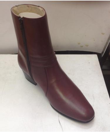 El Besserro Men Genuine Leather Burgundy Dress Casual Ankle Boots Zipper 1.75" Heel Size 9.5 US - Buy Online on GoSupps.com