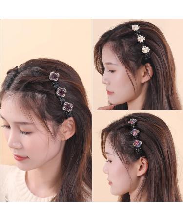 Sparkling Crystal Stone Braided Hair Clips Set | 8Pcs Duckbill & Small Clips with Rhinestones for Women/Girls - Buy Online on GoSupps.com