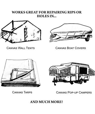 TrailMax Outdoor Canvas Patch Kit to Repair Pop-Up Campers  Canvas Tents  Boat Covers  Tarps | 2.75 SQ Feet of 15 oz Canvas & 6oz Bottle of TearMender Fabric Glue - Buy Online on GoSupps.com