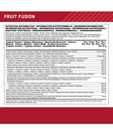 Optimum Nutrition Amino Energy Pre Workout Powder Energy Drink with Amino Acids BCAA L-Glutamine and L-Leucine Vitamin C - Buy Online on GoSupps.com
