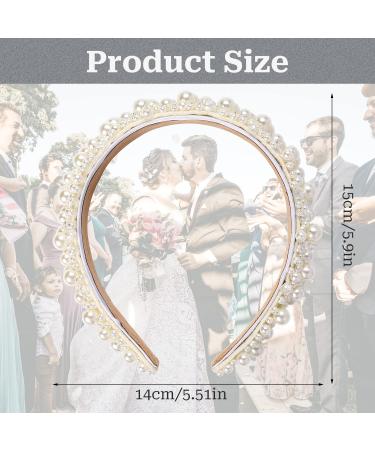 KALIONE Faux Pearl Headband for Women - White Bridal Hair Hoop for Wedding Accessories - Buy Online on GoSupps.com