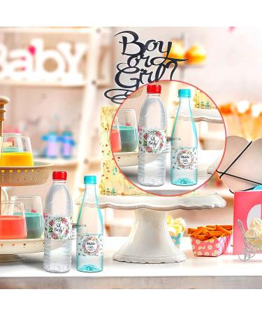 Chinco 48-Piece Waterproof Baby Shower Bottle Labels - Pink Floral Unisex Sticker Decorations for Baby Birthday Party - 4 Styles - Buy Online on GoSupps.com