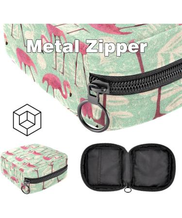 Portable Women's Binding-Up Bags | Menstrual Cup Bags & Tampon Pouches for Teens | Elegant Flamingo-Ananas Design - Buy Online on GoSupps.com