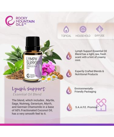 Rocky Mountain Oils Lymph Support Essential Oil Blend | 100% Pure Natural Lymphatic Massage Oil - 15ml - Buy Online on GoSupps.com