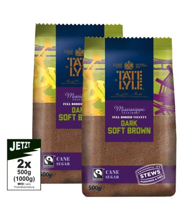 Tate & Lyle Fairtrade Dark Brown Soft Sugar 2x 500g (1000g) - Mississippi inspired cane sugar - Buy Online on GoSupps.com