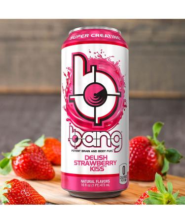 VPX Bang Energy Drink - Strawberry Flavor | Pack of 12 | Boost Energy & Focus - Buy Online on GoSupps.com