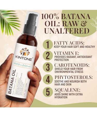 Batana Oil for Hair Growth with Pump 100% Pure Raw Cold-Pressed from Dr. Sebi Honduras Natural Hair Oil Nourishes Strengthens Repairs Thickens Hair and Scalp 4 fl oz - Buy Online on GoSupps.com