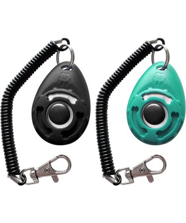 HoAoOo Pet Training Clicker with Wrist Strap - Dog Training Clickers (Black +Bluegreen) - Buy Online on GoSupps.com