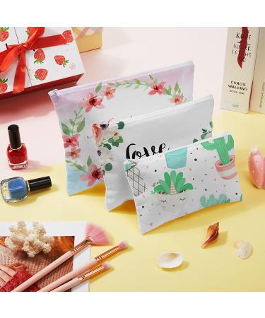 50 Pieces Frienda Sublimation Blank Canvas Makeup Bags - DIY Heat Transfer Cosmetic Pouches with Zipper (White 7 x 4.3 Inch) - Buy Online on GoSupps.com