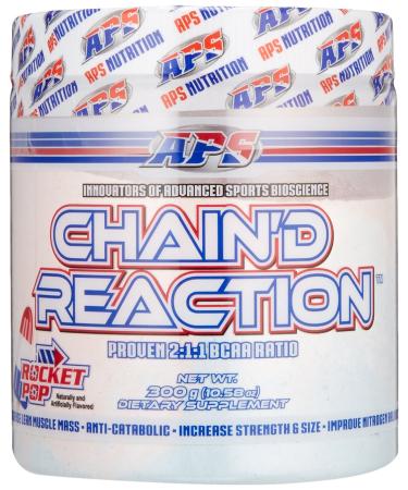 Chain'd Reaction BCAA Powder - Muscle Building Amino Acid Recovery Aid for More Strength & Size Rocket Pop 300 Gram