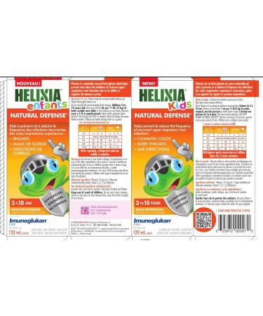 Helixia Kids Natural Defense - Cold & Ear Infections Prevention Treatment | Clinically Proven to Prevent and Reduce the Frequency of Ear infections & Common Colds | 120ml - Buy Online on GoSupps.com